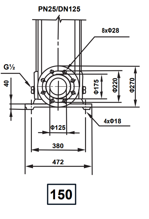 Esquema Flange CDLF 150