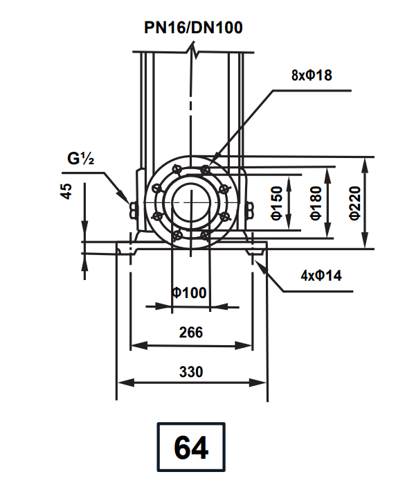 Esquema Flange CDLF 64